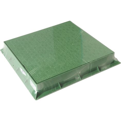 First Plast TCDP30V Cadre avec Couvercle Rabattable en PVC, Vert, 300 x 300 mm