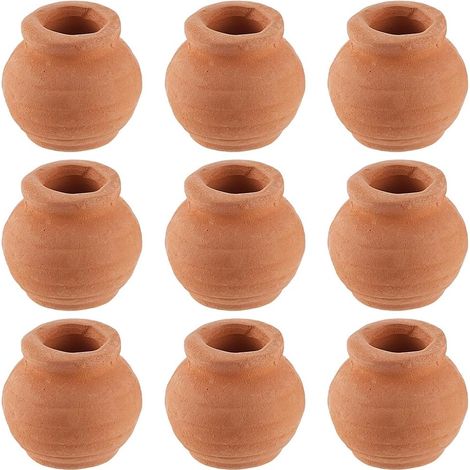 10 Pots Miniatures en Argile pour Jardinière Mini Pots de Fleurs en Terre Cuite pour Plantes Succulentes pour Jardin de Fées Bricolage Rebord de Fenêtre Crèche Cadeaux,18.8  16.5mm (1/5)