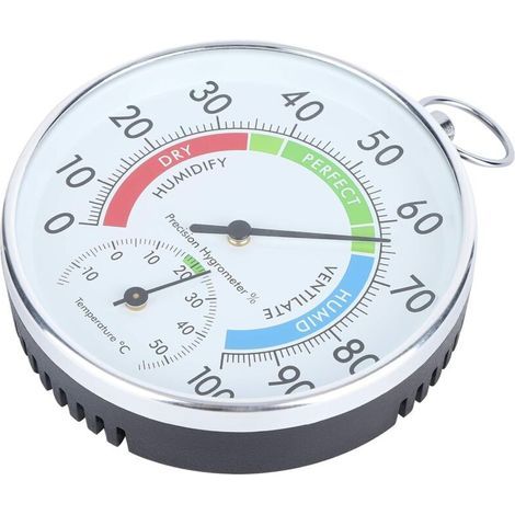 Innenthermometer und Hygrometer, Temperatur- und Feuchtigkeitsmesser aus Aluminiumlegierung für eine zuverlässige und komfortable Raumtemperaturregelung (3,9 x 3,9 x 2,5) (1/5)