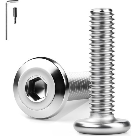 50Pcs Vis M4x30mm Tête Plate Boulon de Meubles m4 Acier Inoxydable (1/5)