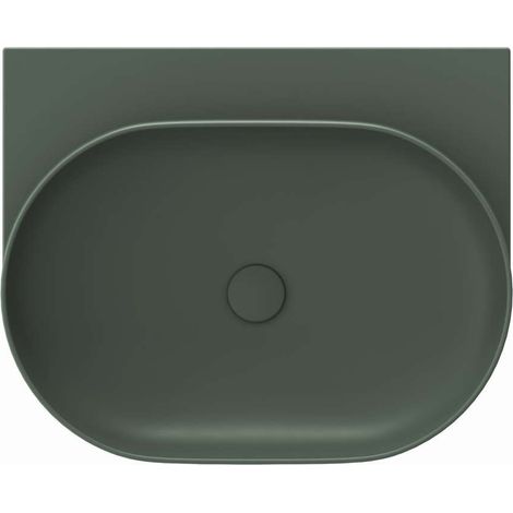 Ravak Yard - Lavabo 61x50 cm, sin rebosadero, sin orificio para grifería, Grey Green XJX08060000 (1/5)