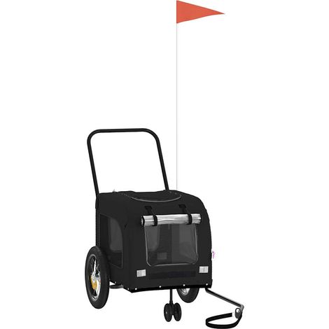 Remorque de vélo pour animaux Noir 124,5 x 63,5 x 53 cm (1/5)