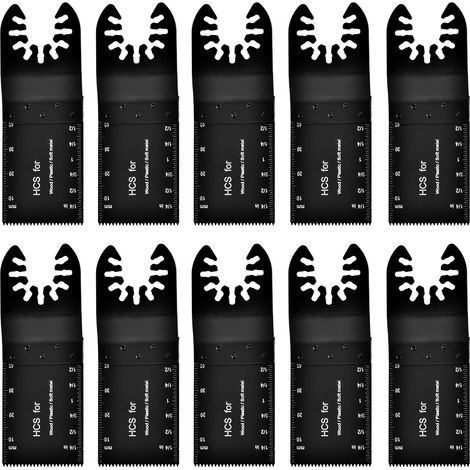 Oszillierende Sägeblätter für Multifunktionswerkzeuge, oszillierende Sägeblätter, 10-teiliges Bimetall-Set 32 mm für professionelle oszillierende Multifunktionswerkzeuge, elektrische oszillierende Säg (1/5)