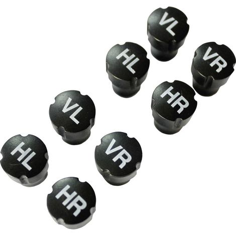 HP Autozubehör Bouchon de valve jeu de 8 noir (1/2)