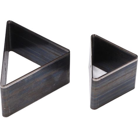 Ensemble de 2 emporte-pièces triangulaires en acier allié, avec boîte de rangement pour le cuir. (1/5)