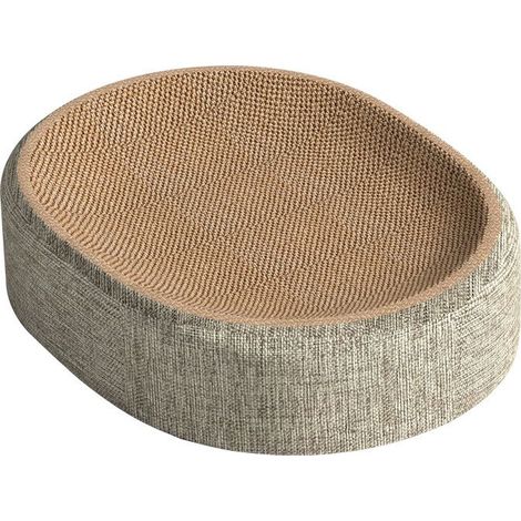 Griffoir pour Chat Sisal, Confortable Boîte à Gratter pour Chats d'Intérieur, Ovale Grattoir Chat Nid en Forme de Bol, Canapé et Lit pour Jouer et Dormir, Protège Meubles