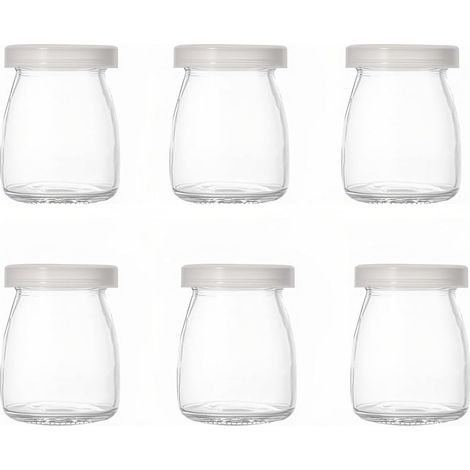 pots de 100 ml pour pudding-yaourt avec couvercles, petits verres et mini-bouteilles en verre avec couvercles (1/5)