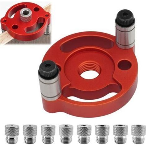 9 Pièces Gabarit de Percage pour Bois Locator, Guide de Percage Bois, 8 Trous 3/4/5/6/7/8/9/10 mm, Guide de Perçage Perçage Vertical (1/4)