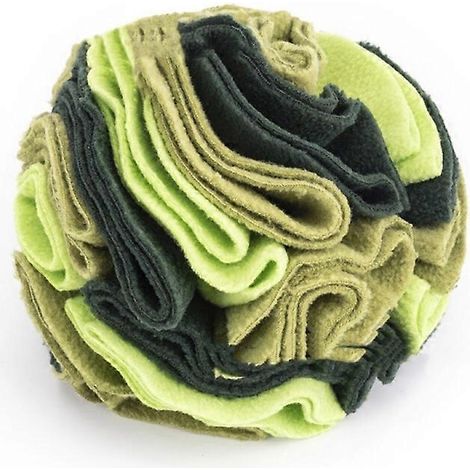 Hunde-Schnüffelball für langsames Fressen, Nasenarbeitstraining, 15 cm, Waldgrün.