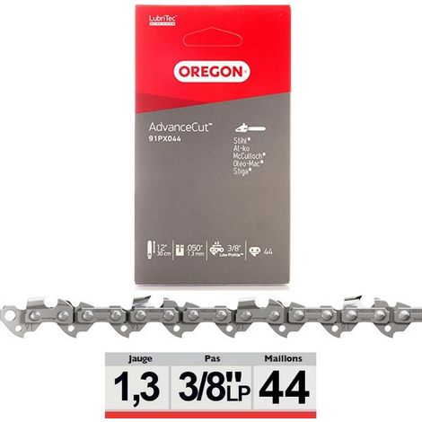Oregon – Chaine tronçonneuse 91PX044E 30 cm 3/8LP 44 dents – Performance de coupe exceptionnelle – Vibration minimale et faible rebond (1/7)