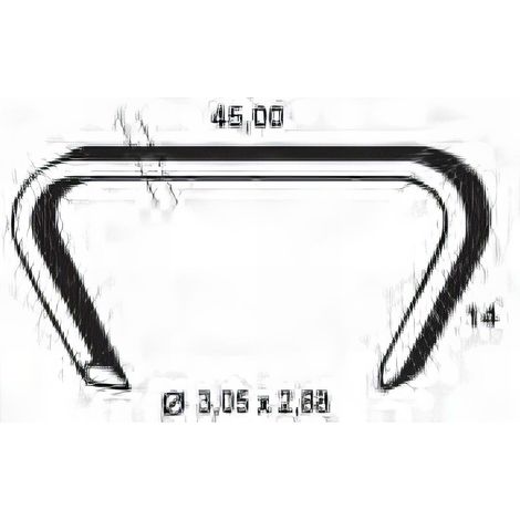 1600 agrafes 45 x 14 x D. 3,05 x 2,88 mm HR-45 Galfan - 19HR455 - Alsafix