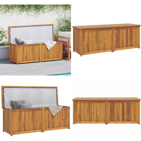 Cassa da Giardino 150x50x55 cm in Legno Massello di Teak - Cassa da giardino con coperchio - Cassa da giardino per attrezzi