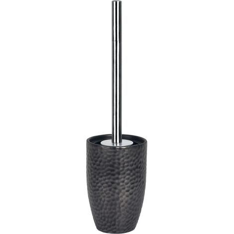 Brosse Wc avec support Céramique DARWIN HAMMERED Noir Spirella (1/2)