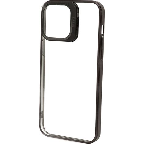 Étui magnétique fin et antichoc avec protection d'objectif et support intégré. Coque rigide de protection en polycarbonate haute transparence, noire, pour iPhone 14. (1/5)