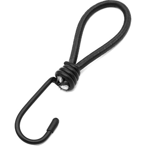 Mini ganchos elásticos - Negros con cierre de velcro - Ganchos para cortinas de exterior (2 negros + 2 rojos + 2 verdes)