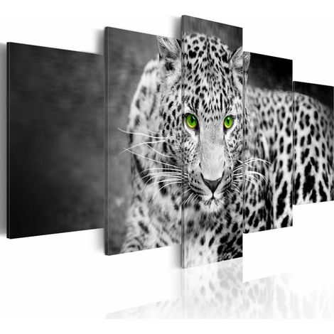 Tableau léopard noir&blanc - 200 x 100 cm (1/4)