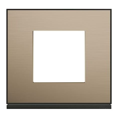 Plaque Hager Gallery WXP2202 – 1 poste en placage bronze – Installation encastrée – Résistance aux chocs IK05