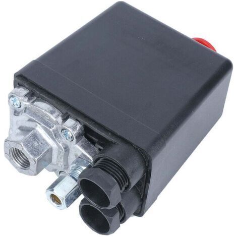 G1/4" Pressostat Compresseur Air, 220V 20A Commutateur Automatique FB-30 de Valve de Pression pour le Compresseur d'Air à un Trou 0.5-1.2MPa (72.5175psi) (1/4)