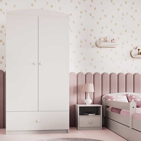 Armario de 2 puertas y 1 cajón Kocot Kids Babydream - Blanco