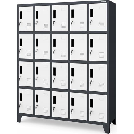 Armoire Vestiaire Métallique 20 Casiers, 172 x 136 x 45 cm (1/5)
