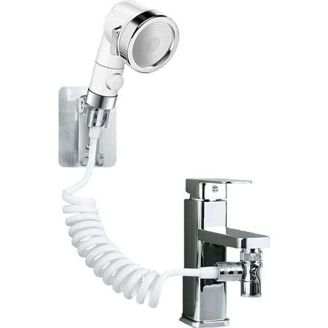 Ensemble Pommeau Douche pour Lavabo Douchette Adaptable sur Robinet Flexible de Robinet de Cuisine,Douchette de Salle de Bain Parfait pour Laver les Cheveux ou Nettoyer Animaux de Compagnie