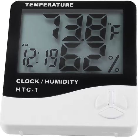 ALOVEZ  HTC-1/HTC-2 Elektronisches Thermometer-Hygrometer – Set mit 3 Geräten mit extragroßem LCD-Bildschirm für den Innenbereich