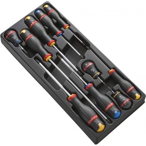 Facom – Jeu de tournevis Protwist Phillips Pozidriv 10 pièces – Pour visser dans bois dur – Précision et ergonomie optimales – Coffret de rangement inclus (1/2)