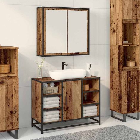 Armario con espejo de baño Madera vieja 65 x 20 x 60 cm (1/5)