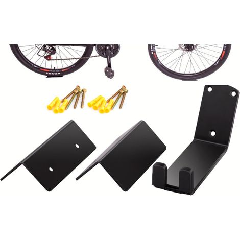 Gehäkelte Wandbefestigung im Pédale pour vélo électrique, VTT, vélo de ville: Befestigung mit Stütze und Patins de Protection Murale (Schwarz) (1/5)