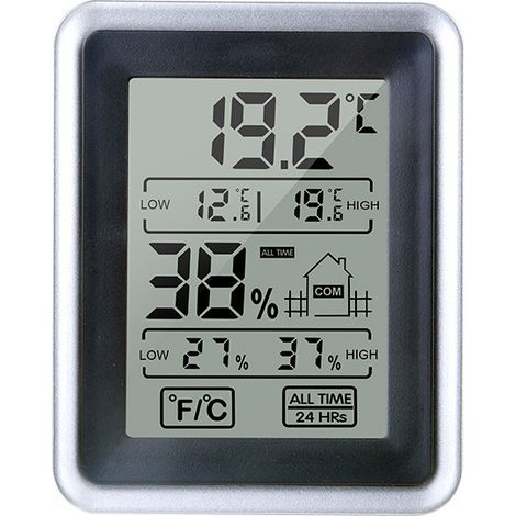 Temperatur- und Feuchtigkeitsmesser für Innenräume – intelligentes Mini-Gerät mit hoher Präzision, einfach aufzuhängen oder aufzustellen – mit Touch-Hygrometer (1/4)
