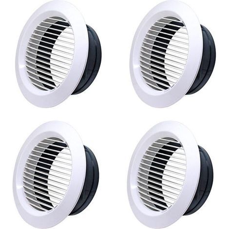 set of 4 round plastic ventilation grilles - 75 mm - suitable for residential and commercial ventilation. (1/5)