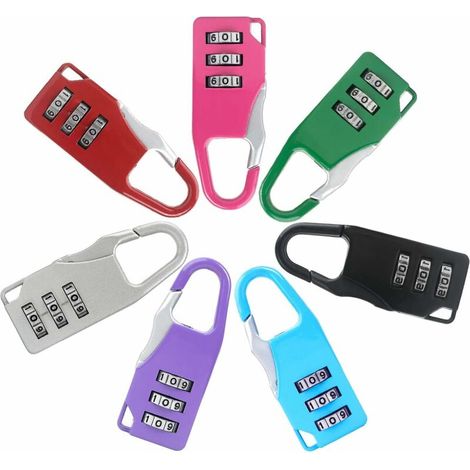 Serrure à Combinaison,Mini Cadenas à Combinaison Réinitialisables Petit Cadenas Code 3 Chiffres Cadenas de Bagages Antivol Combination (7 Pcs ) (1/5)