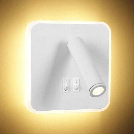 8 W lampada da parete LED moderna, lampada da lettura con interruttore, rotazione di 350°, lampada da parete LED spot da 3 W per interni, ideale per camera da letto, tavolo da night, sala e zona lavor (1/5)