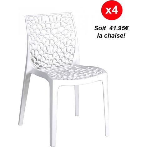 Set aus 4 Stapelstühlen TELA / Weiß/ B50xT54xH81 cm (1/5)