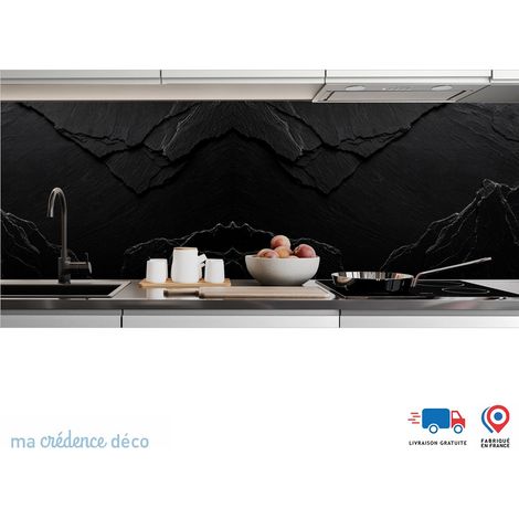 Crédence : Ardoise noir 3 - Alu composite - 60 - 120 (1/3)