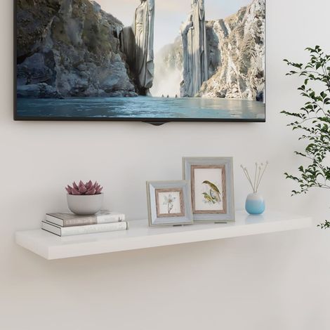 Étagère flottante murale Chêne et blanc 100x23,5x3,8 MDF (1/5)