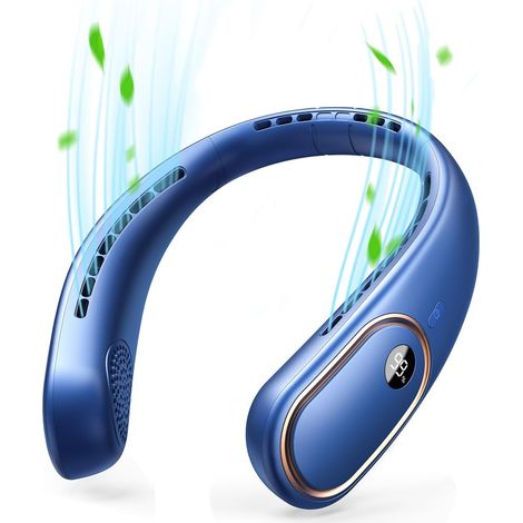 Neck Fan 5200mAh Air Volume 360 Cooling No Hair Twisting Air Volume On 2 Sides Non-Slip Quick Charge Long Use Time (1/5)