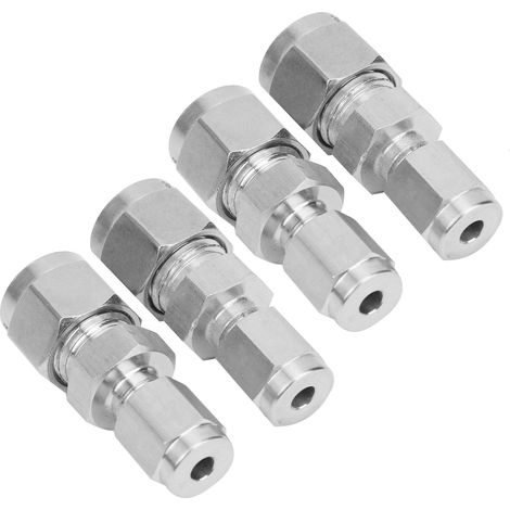 4 raccords à compression à double anneau en acier inoxydable avec adaptateur convertisseur (Ф4/Ф8) (1/5)