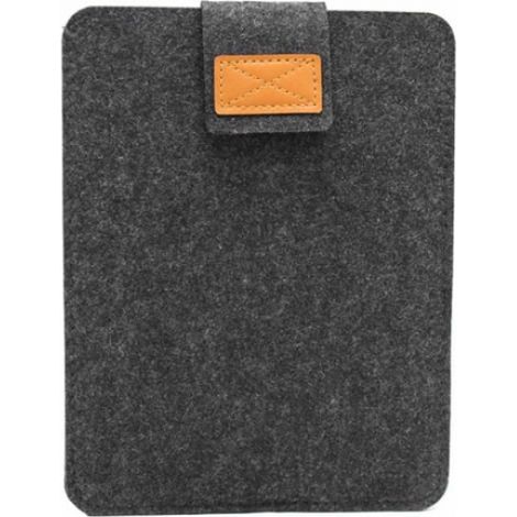 Laptoptasche aus Filz mit Klettverschluss, schwarz - 15 Zoll, dunkelgrau