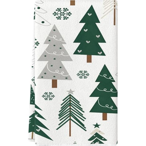 Serviette De Salle De Bain - Motif Flocon De Neige - 40 X 60 Cm - 85 Polyester 15 Nylon - Lot De 2 (1/5)