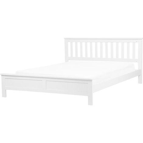 Letto in Legno di Pino Bianco con Rete a Doghe 180 x 200 cm Mayenne