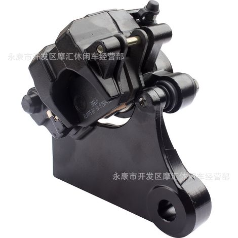 Motorcycle parts compatible with Italika 170z, 200z, and 250z rear brake lower cylinder, caliper, and disc brake cylinder (black). (1/5)