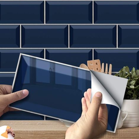 27 pièces de colle décorative rectangulaire pour carrelage de salle de bain et de cuisine, adhésif imperméable. (1/5)