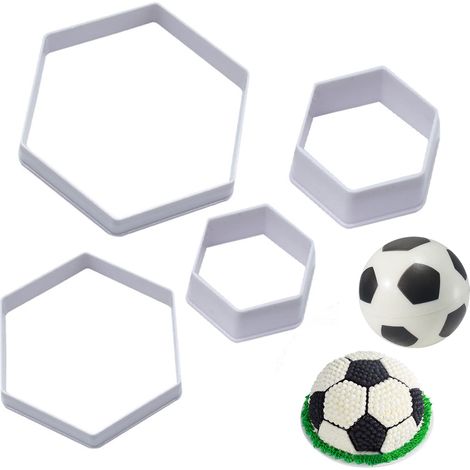 Lot de 4 emporte-pièces en plastique - Motif football - Moule à gâteau - Moule à fondant - Moule à biscuits amusant - Décoration de gâteau pour fête, bricolage, dessert (1/5)