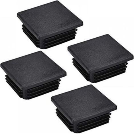 Lot de 20 embouts de pieds de chaise, bouchons de tube carré, embouts de colonne carrés en plastique pour pieds de meubles, chaises, 50 x 50 mm (1/5)