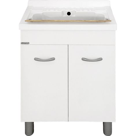 Mobile lavanderia ATHENA 60x40 con vasca in plastica e mobile 2 ante (1/5)