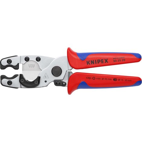 KNIPEX 90 25 20 Tagliatubi per guaine e tubi rivestiti con manici multicomponente cromata 210 mm