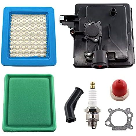 VURAHOME - Boîtier de filtre à air, filtre à air, plaque de base, bougie dallumage pour moteur Briggs & Stratton Quantum 795259, 792040, 691753, 496116, cache filtre à air 491588, 399959