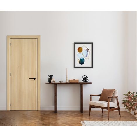 Bloc Porte Décor Chêne Naturel Honey Oak  H204 X L93 Cm Côte Tableau P.droit Gd Menuiseries