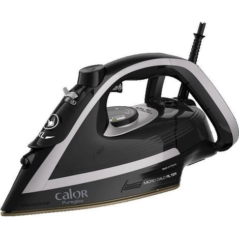 CALOR, Plancha de vapor PUREGLISS, 3000 W, salida de vapor 50g/min, función de golpe de vapor 280 g/min, Negro, FV8062C0